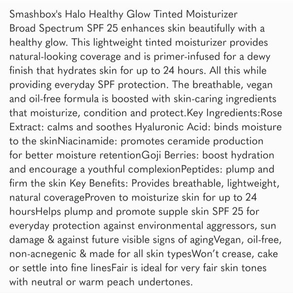 Smashbox HALO Tan Glow Tinted Moisturizer NIB - Picture 3 of 5